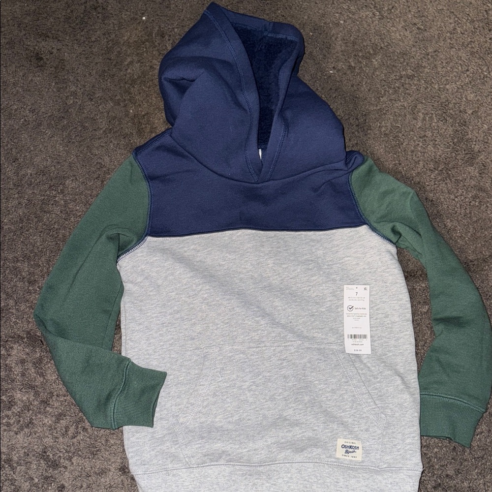 OshKosh B'gosh Navy and Green Colorblock Hoodie